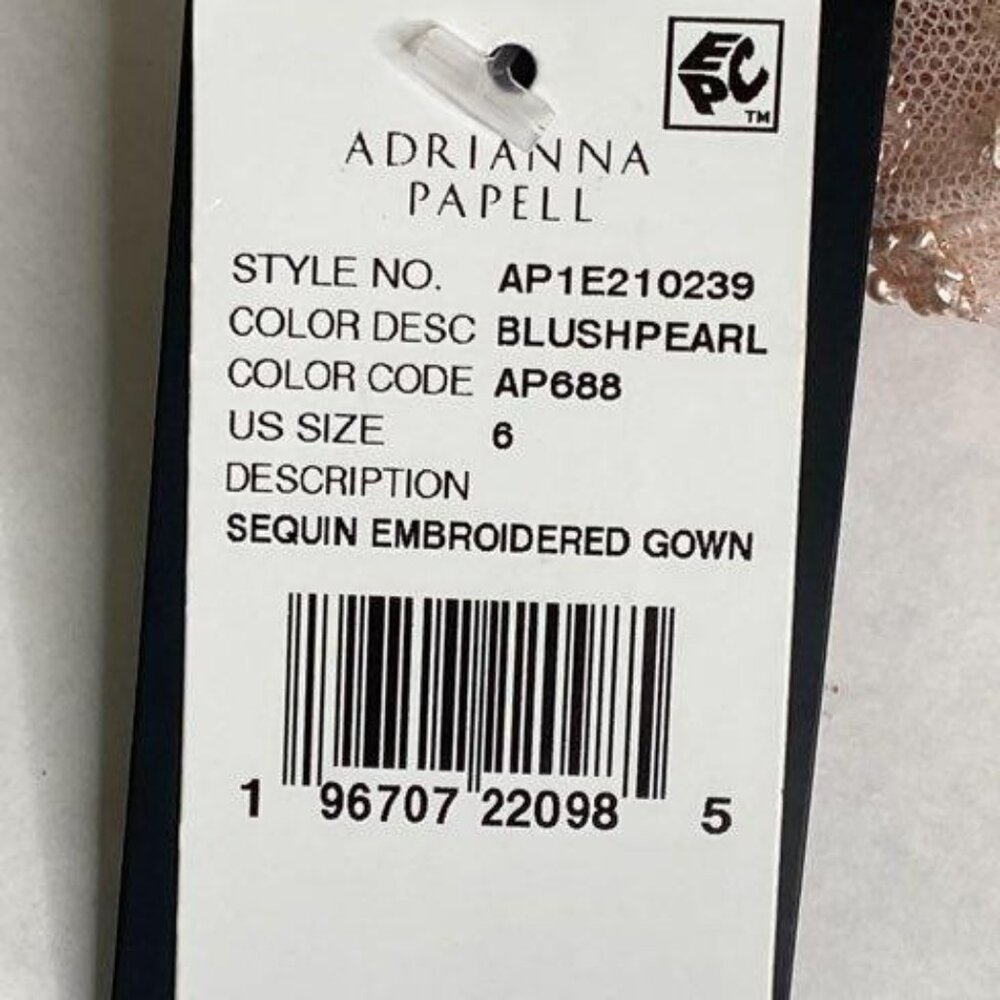 Wedding Guest Adrianna Papell Blush Sequin Lace Gown Size 6 Elegant Formal - Picture 2 of 9